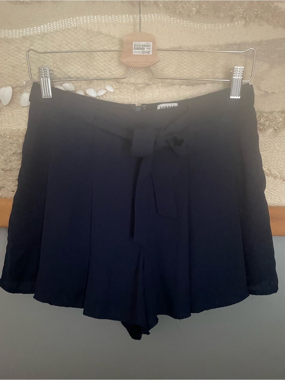 Sunday Best Navy High-Waist Tie-Front Shorts